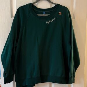 Old Navy Dark Green 'high hopes' Embroidered Crewneck Sweatshirt